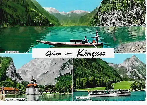 Ansichtskarte Grüße vom Königssee - gelaufen 1964