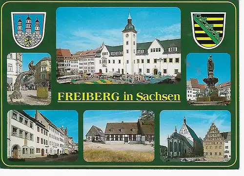 Ansichtskarte Freiberg in Sachsen - gelaufen