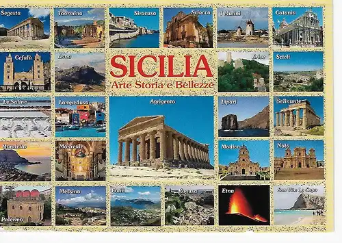 Ansichtskarte Sicilia Arte Storia e Bellezze - gelaufen