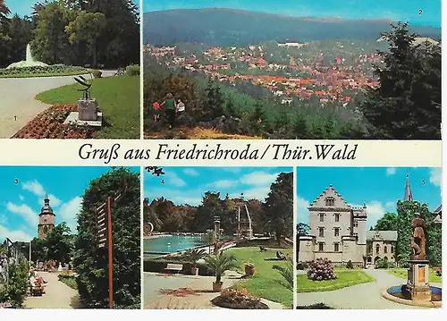 Ansichtskarte Gruß aus Friedrichroda / Thür. Wald - Blick zur Schauenburg, gelaufen 