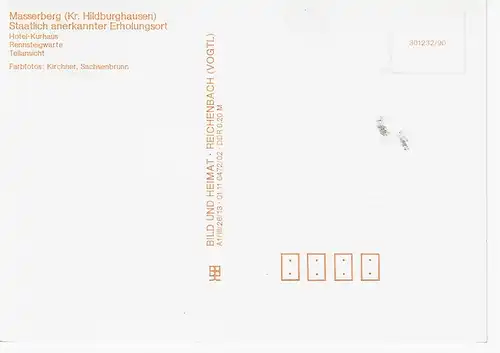 Ansichtskarte Masserberg (Kr. Hildburghausen) Staatlich anerkannter Erholungsort - nicht gelaufen