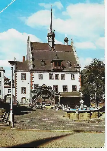 Ansichtskarte Pößneck - Rathaus - gelaufen