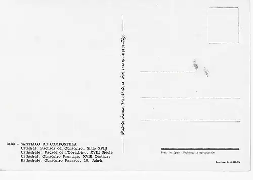 Ansichtskarte Santiago de Compostela - Spanien - nicht gelaufen