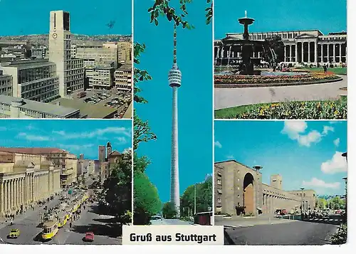 Ansichtskarte Stuttgart - gelaufen 1962