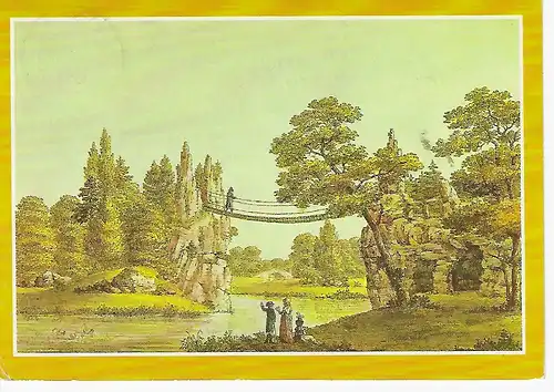 Ansichtskarte Johann Friedrich Nagel - Die Kettenbrücke zu Wörlitz - gelaufen