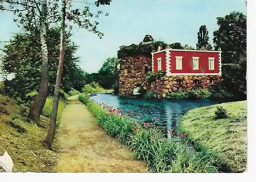 Ansichtskarte Im Wörlitzer Landschaftspark - Stein mit Villa Hamilton - gelaufen