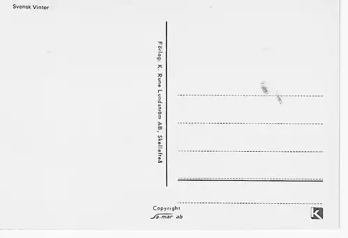 Ansichtskarte Svensk Vinter - nicht gelaufen