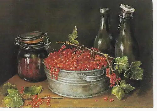 Ansichtskarte Rödvinbär i balja  -Efter original av Inga Derblom - nicht gelaufen