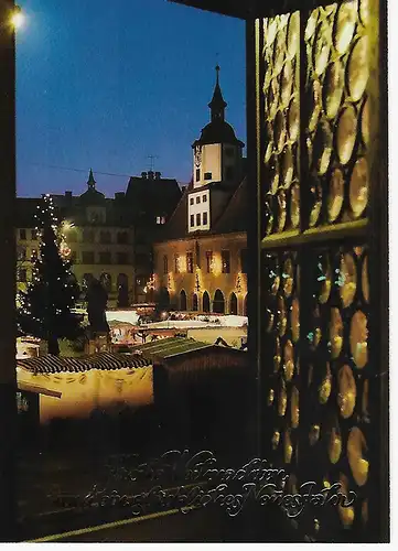 Ansichtskarte Jena - Frohe Weihnachten und ein glückliches neues Jahr - Weihnachtsmarkt - nicht gelaufen