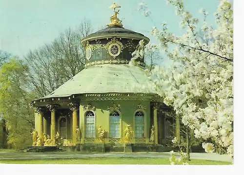 Ansichtskarte Staatliche Schlösser und Gärten Potsdam-Sanssouci  - Chinesisches Teehaus - gelaufen 1989