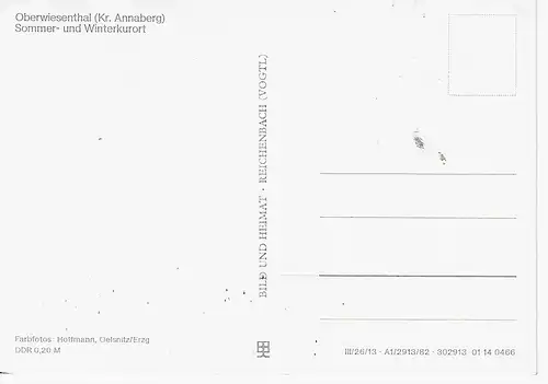 Ansichtskarte Fichtelberg - Oberwiesenthal (Kr. Annaberg) Sommer- und Winterkurort - nicht gelaufen