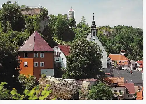 Ansichtskarte Waischenfeld / Fränkische Schweiz - Blick auf Burg - gelaufen 2001