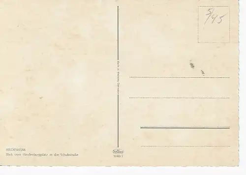 Ansichtskarte Hildesheim - Blick vom Hindenburgplatz in die Schuhstraße - nicht gelaufen