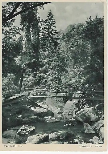 Ansichtskarte Plauen - Loreley Steg - gelaufen 1938