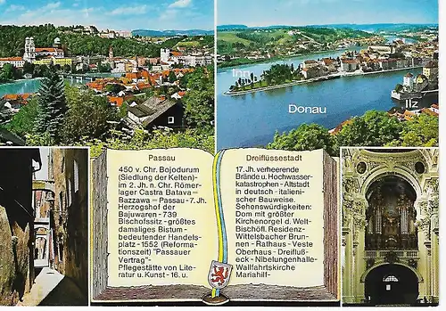 Ansichtskarte Passau - Dreiflüssestadt - gelaufen 1989