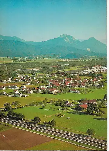 Ansichtskarte Pfraundorf - Bayer. Inntal - Heuberg und Kranzhorn - gelaufen