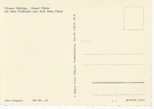 Ansichtskarte Zittauer Gebirge - Kurort Oybin - nicht gelaufen 