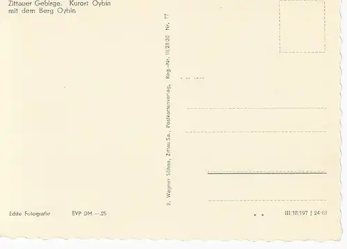 Ansichtskarte Zittauer Gebirge - Kurort Oybin - nicht gelaufen 
