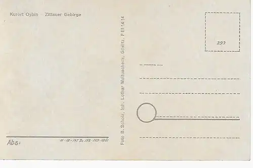 Ansichtskarte Zittauer Gebirge - Kurort Oybin - nicht gelaufen 