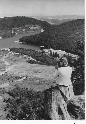 Ansichtskarte Blick von der Schloßbergkanzel zum Lütsche-Stausee bei Oberhof -  nicht gelaufen 