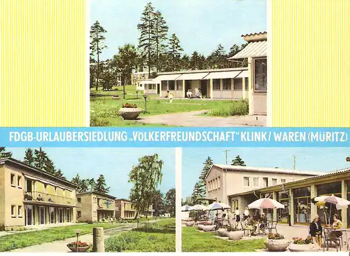 Ansichtskarte FDGB-Urlaubersiedlung "Völkerfreundschaft" Klinik / Waren (Müritz) - gelaufen 1966