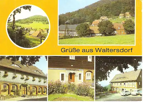 Ansichtskarte Waltersdorf (Kr. Zittau) Staatlich anerkannter Erholungsort  - gelaufen 1988