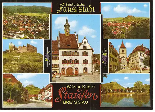 Ansichtskarte historische Hausstadt - Wein- und Kurot Staufen Breisgau - nicht gelaufen 