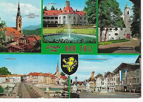Ansichtskarte Grüße aus Bad Tölz - gelaufen 1985
