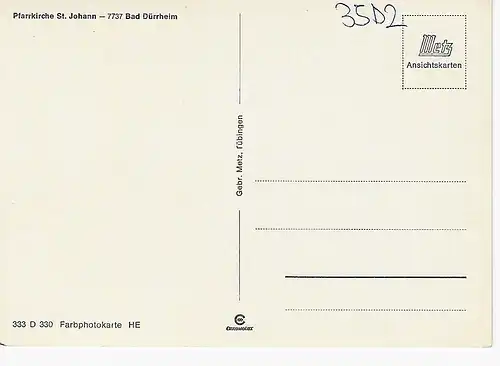 Ansichtskarte Pfarrkirche St. Johann - Bad Dürrheim - nicht gelaufen 