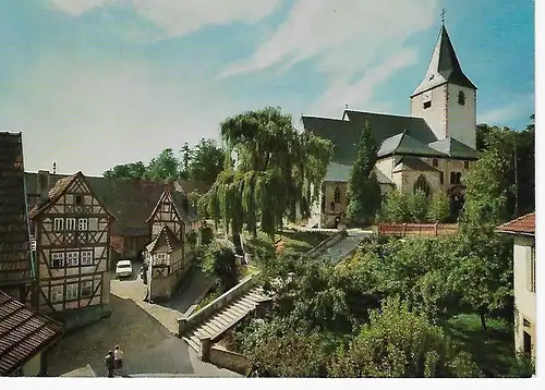 Ansichtskarte Bad Orb im Spessart - Kleines Haus und St. Martinskirche - nicht gelaufen