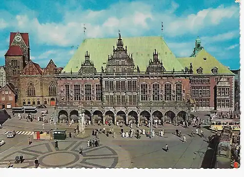 Ansichtskarte Bremen - Rathaus - gelaufen 1961
