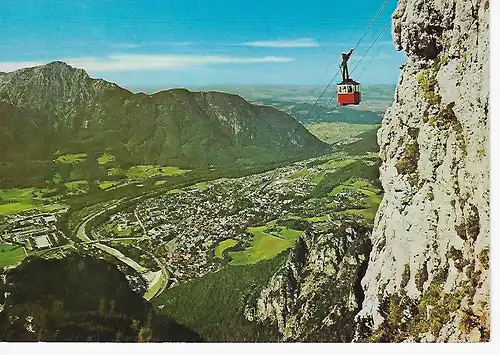 Ansichtskarte Predigtstuhlbahn mit Bad Reichenhall und Hochstaufen Gipfelstation - gelaufen 1982