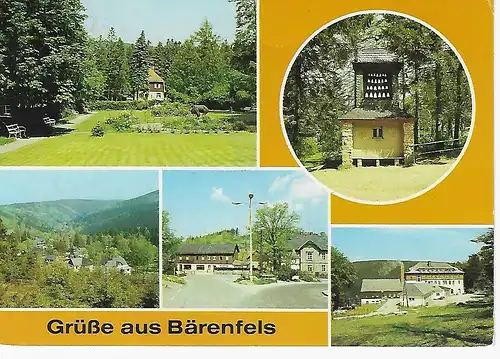 Ansichtskarte Bärenfels (Kr. Dippoldiswalde) - Staatlich anerkannter Erholungsort - gelaufen 1989