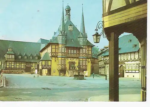 Ansichtskarte Wernigerode (Harz) - Rathaus - gelaufen 
