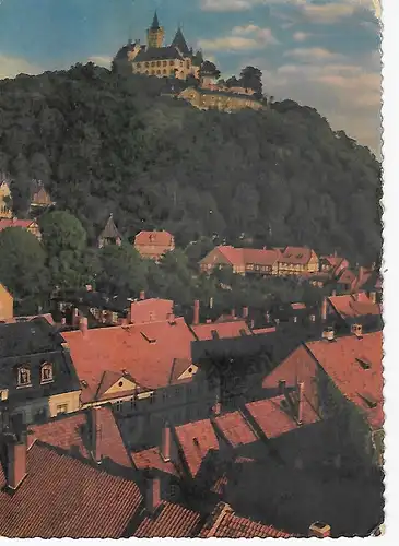 Ansichtskarte Wernigerode (Harz) - Blick zum Schloß - gelaufen