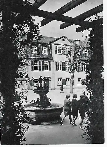 Ansichtskarte Weimar - Schillerhaus und Gänsemännchenbrunnen -  nicht gelaufen 