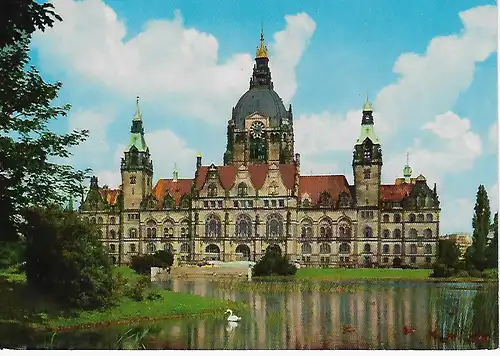 Ansichtskarte Hannover - Rathaus - gelaufen 1988