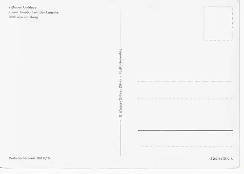 Ansichtskarte Zittauer Gebirge (Kr. Zittau) - Kurort Jonsdorf mit der Lausche - Blick vom Jonsberg - nicht gelaufen