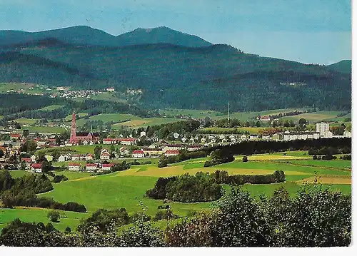 Ansichtskarte Zwiesel / Bayrischer Wald mit Rabenstein und Großem Arber - gelaufen 1972