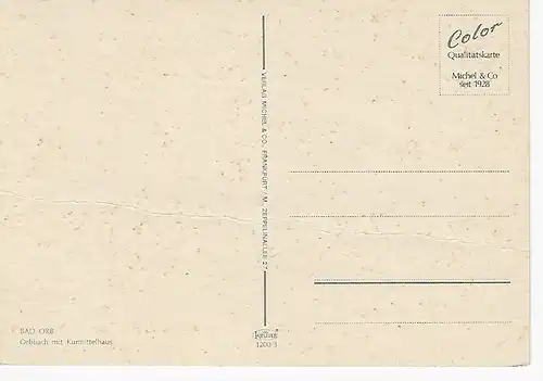 Ansichtskarte Bad Orb im Spessart - Orbbach mit Kurmittelhaus - nicht gelaufen