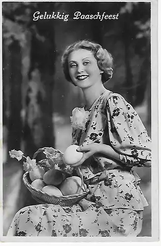 Ansichtskarte Gelukkig Paaschfeest - beschrieben