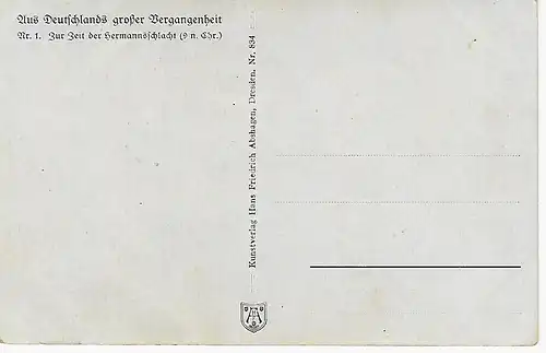 Aus Deutschlands großer Vergangenheit - Nr. 1. Zur Zeit Der Hermannsschlacht (9 n. Chr.) - nicht gelaufen