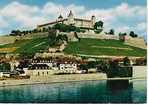 Ansichtskarte Würzburg am Main - Blick auf die Festung Marienberg - nicht gelaufen 