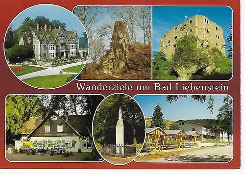 Ansichtskarte Wanderziele um Bad Liebenstein -  gelaufen 1995