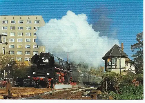 Ansichtskarte Jena - Dampf-Schnellzuglokomotive 01 1531-1 der Deutschen Reichsbahn in Jena Saalebahnhof - nicht gelaufen