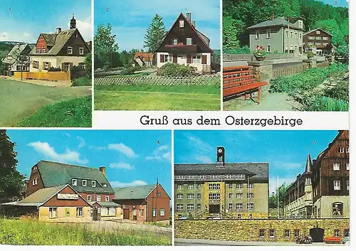 Ansichtskarte Gruß aus dem Osterzgebirge - gelaufen 1977