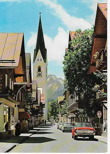 Ansichtskarte Oberstdorf - Kirchstraße - gelaufen 1980