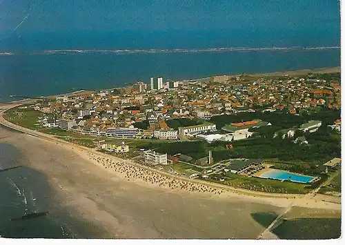 Ansichtskarte Nordseebad Norderney - Weststrand und Wellen-Freibad - gelaufen 1981