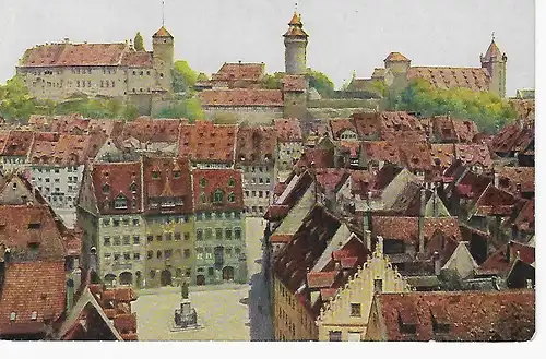 Ansichtskarte Nürnberg - Blick auf die Burg - nicht gelaufen