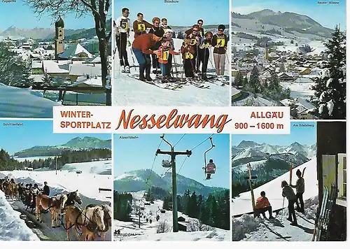 Ansichtskarte Winter-Sportplatz Nesselwang - Allgäu - gelaufen 1971